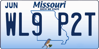 MO license plate WL9P2T