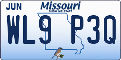 MO license plate WL9P3Q