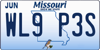 MO license plate WL9P3S