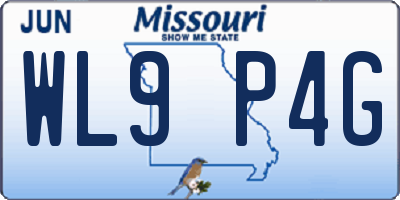 MO license plate WL9P4G