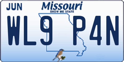 MO license plate WL9P4N