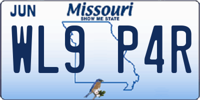 MO license plate WL9P4R