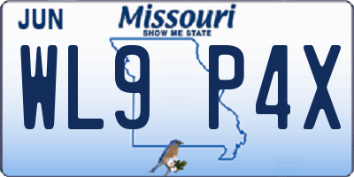 MO license plate WL9P4X