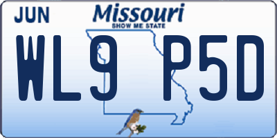 MO license plate WL9P5D