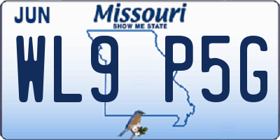 MO license plate WL9P5G