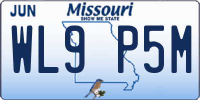 MO license plate WL9P5M