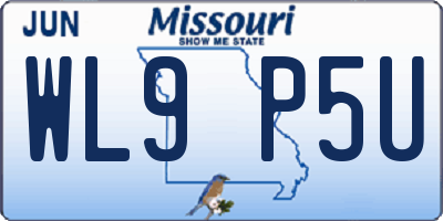 MO license plate WL9P5U