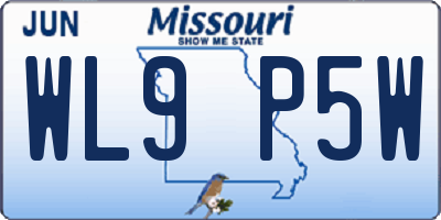 MO license plate WL9P5W