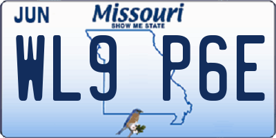 MO license plate WL9P6E