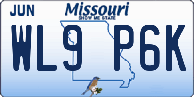 MO license plate WL9P6K