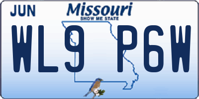 MO license plate WL9P6W