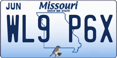 MO license plate WL9P6X