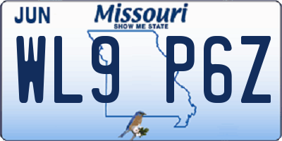 MO license plate WL9P6Z