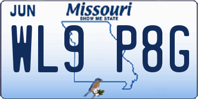 MO license plate WL9P8G