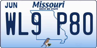 MO license plate WL9P8O