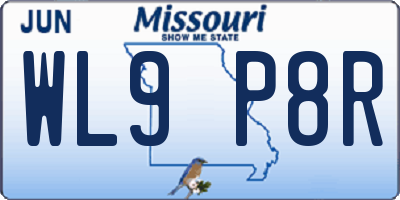 MO license plate WL9P8R