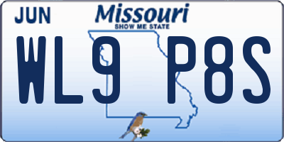 MO license plate WL9P8S