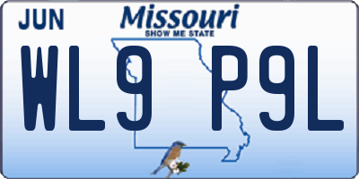 MO license plate WL9P9L