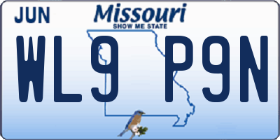 MO license plate WL9P9N