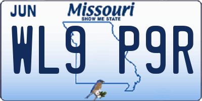 MO license plate WL9P9R