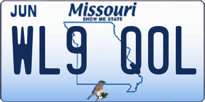 MO license plate WL9Q0L