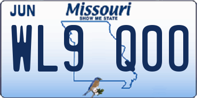 MO license plate WL9Q0O