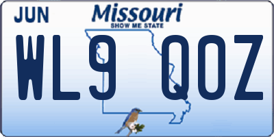 MO license plate WL9Q0Z