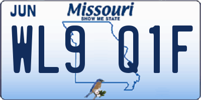 MO license plate WL9Q1F