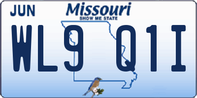 MO license plate WL9Q1I