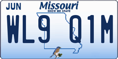 MO license plate WL9Q1M