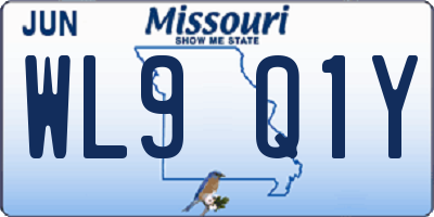 MO license plate WL9Q1Y
