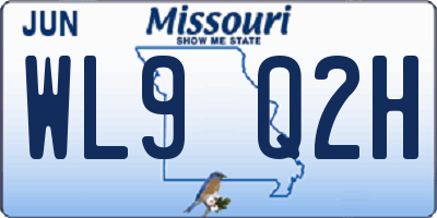 MO license plate WL9Q2H
