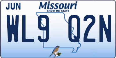 MO license plate WL9Q2N