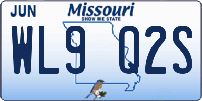 MO license plate WL9Q2S