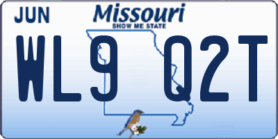 MO license plate WL9Q2T