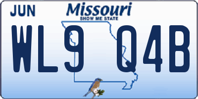 MO license plate WL9Q4B
