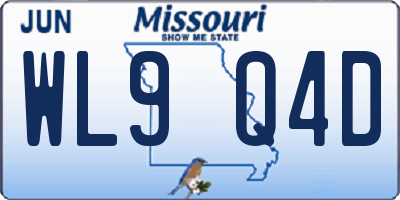 MO license plate WL9Q4D