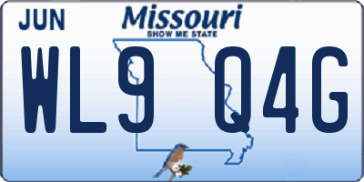 MO license plate WL9Q4G
