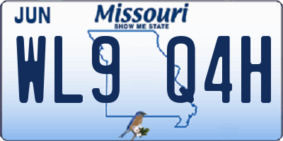 MO license plate WL9Q4H