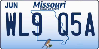 MO license plate WL9Q5A