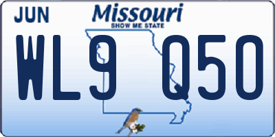 MO license plate WL9Q5O