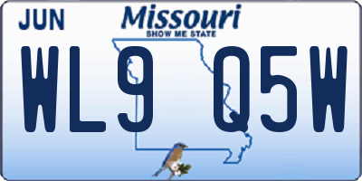 MO license plate WL9Q5W