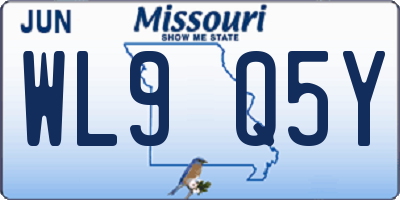 MO license plate WL9Q5Y