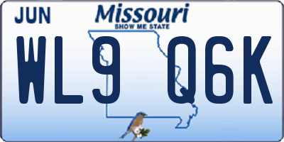 MO license plate WL9Q6K
