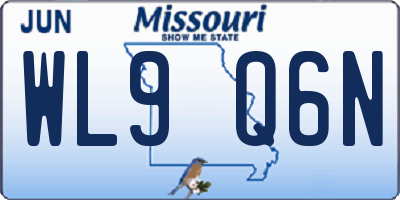 MO license plate WL9Q6N
