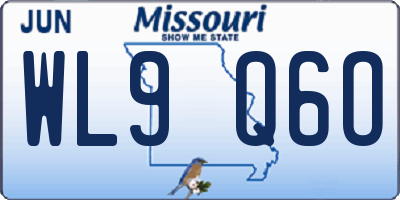 MO license plate WL9Q6O