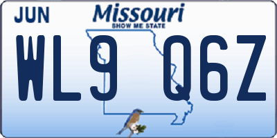 MO license plate WL9Q6Z