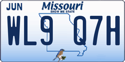 MO license plate WL9Q7H