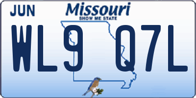 MO license plate WL9Q7L