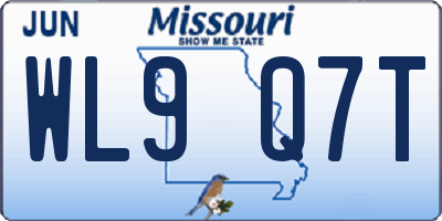 MO license plate WL9Q7T